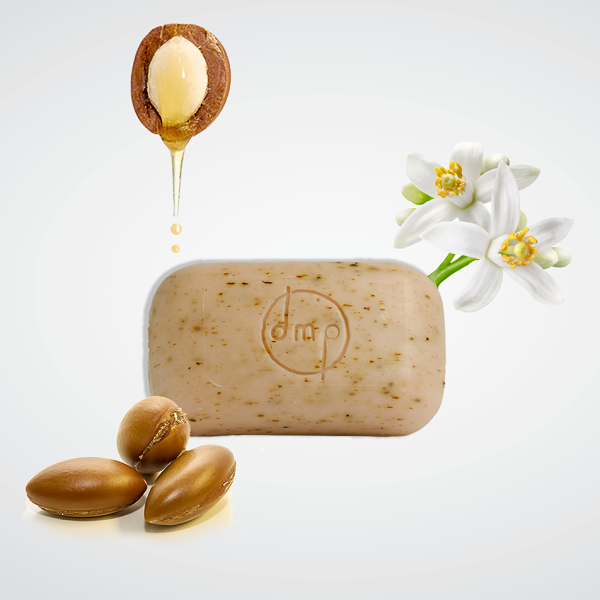 Savon solide concave exfoliant Mains et Corps à l’Argan BIO parfum Fleur d'Oranger - 100g – Image 2