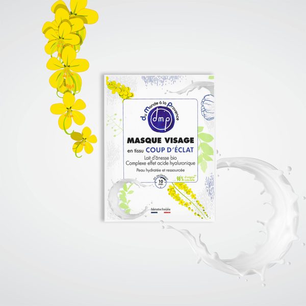 Masque Visage en tissu Coup d'Eclat et Hydratant au Lait d'Ânesse BIO - 20ml – Image 2