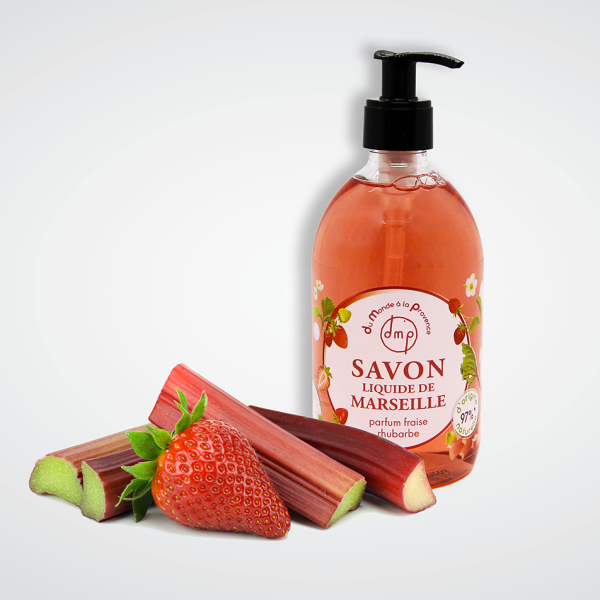 Savon de Marseille liquide parfum Fraise Rhubarbe - 500ml – Image 2
