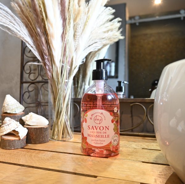 Savon de Marseille liquide parfum Fraise Rhubarbe - 500ml – Image 3